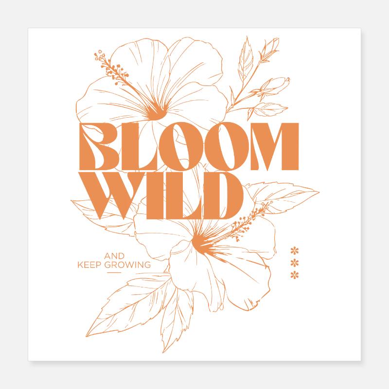 Bloom Wild Blumenmuster Poster 40x40 cm