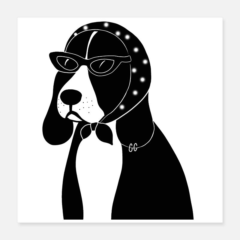 Beagle avec style Poster 40 x 40 cm