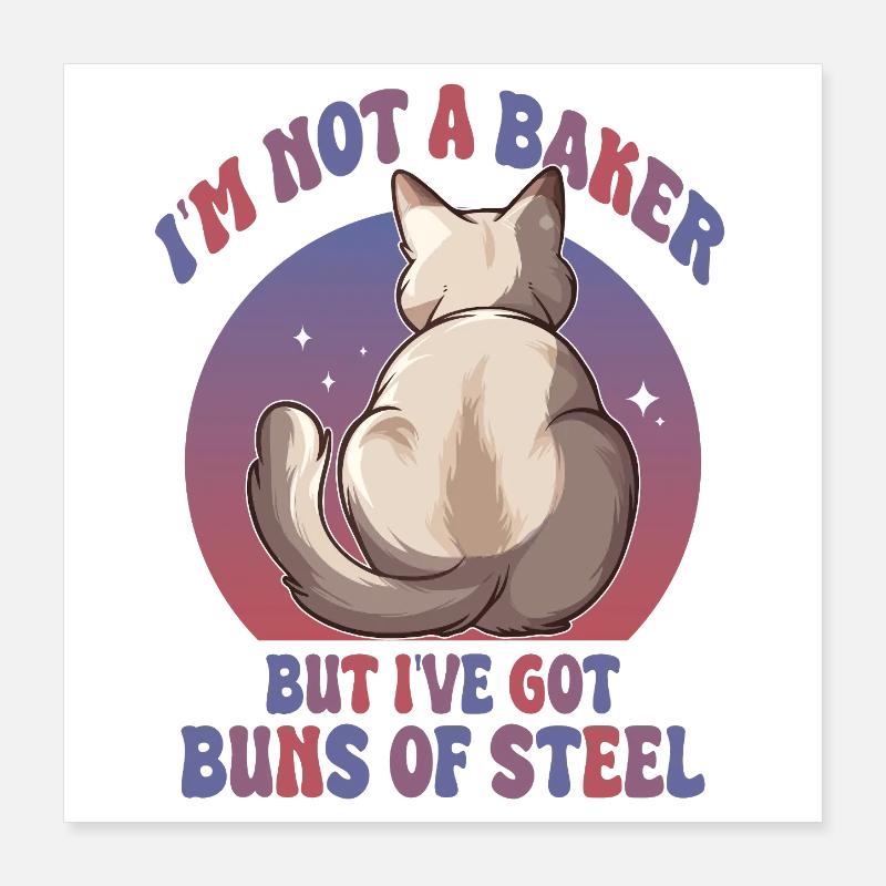 Chiignons de chat d’acier Poster 40 x 40 cm