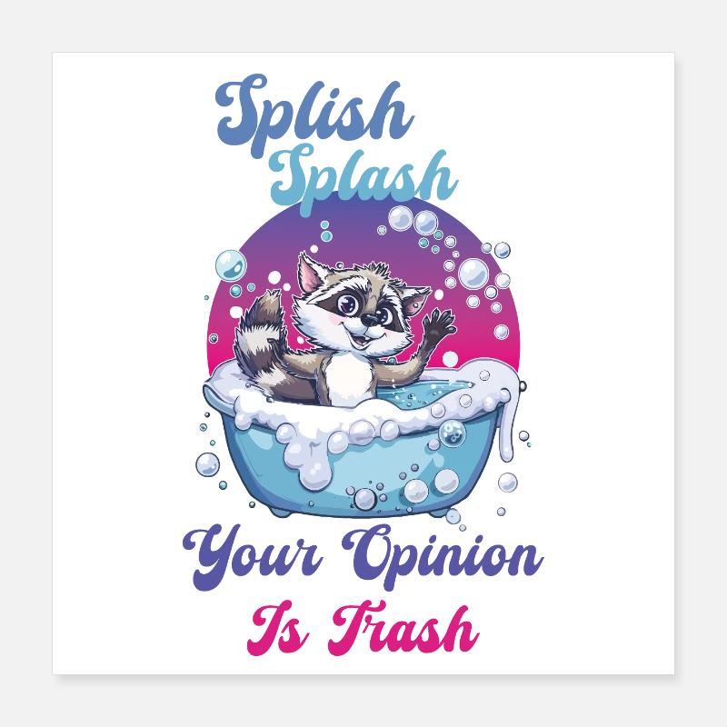 Éclaboussure de raton laveur Poster 40 x 40 cm