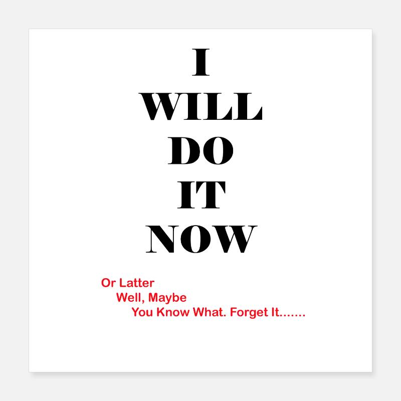 Red Quip Typography on Black Tee Poster 16" x 16" (40x40 cm)