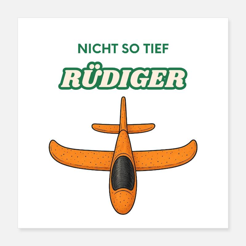 Pas si profond dessin animé de l’avion de Rüdiger Poster 40 x 40 cm