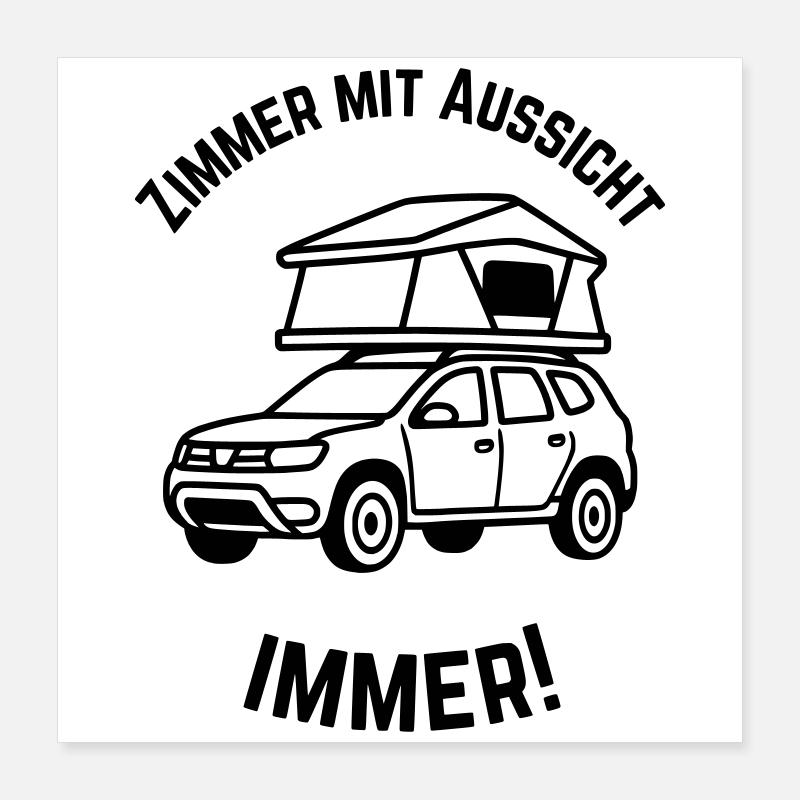 Tente de toit avec vue Poster 40 x 40 cm