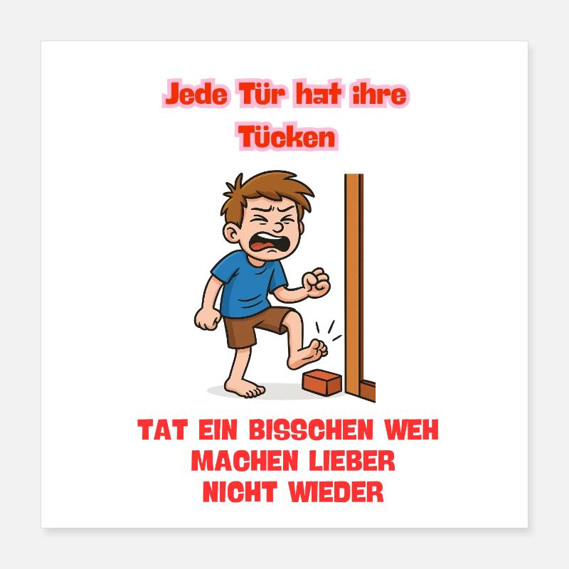 Every door has its pitfalls Comic Illustration Poster 16" x 16" (40x40 cm)
