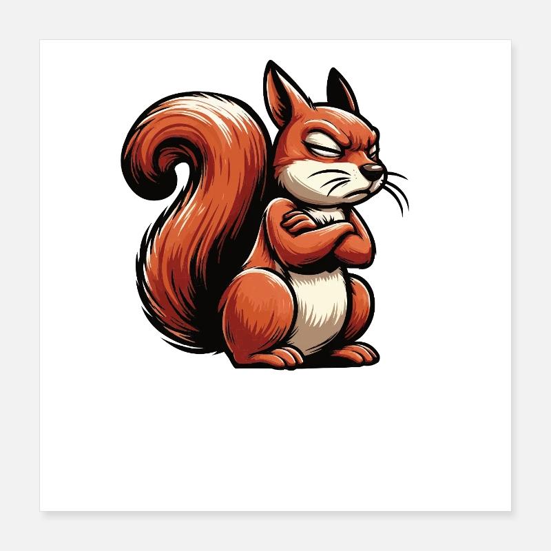 Sprich mit der Pfote Eichhörnchen Eichhorn Nager Poster 40x40 cm