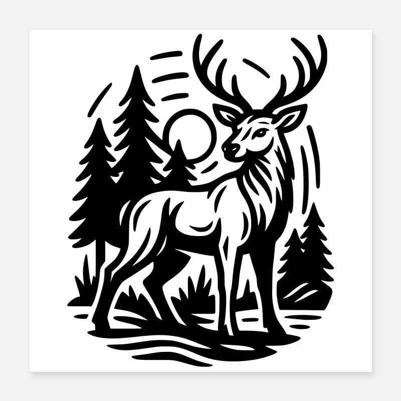 Hirsch Poster 40x40 cm