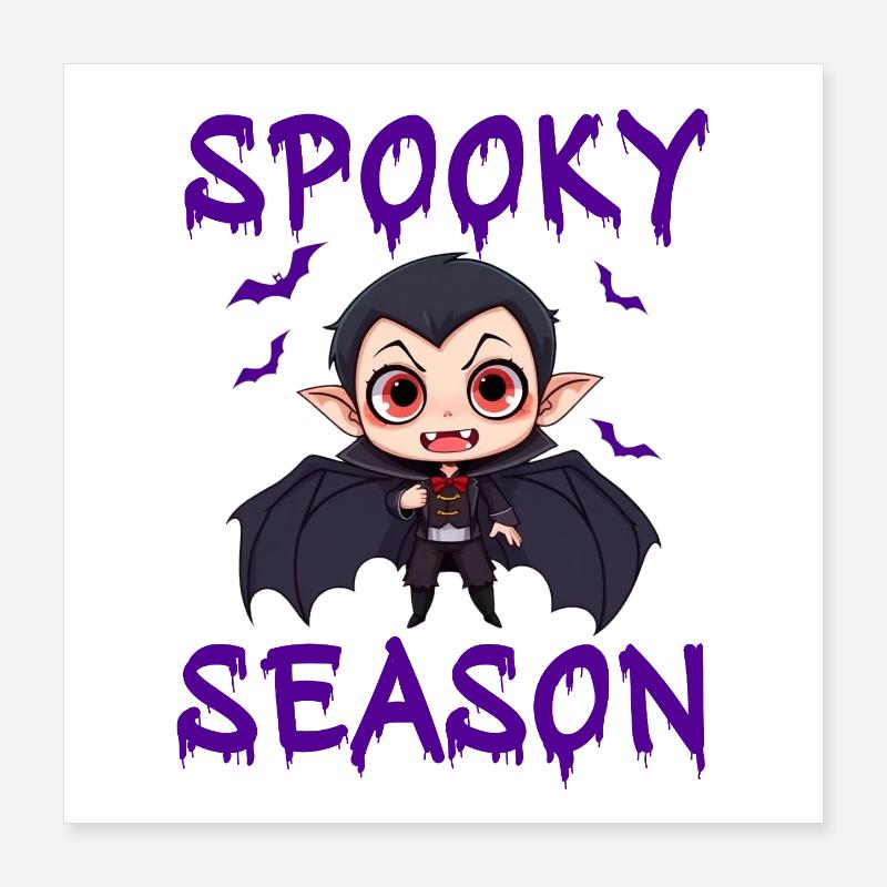 Vampire Halloween Dracula Bat Poster 16" x 16" (40x40 cm)
