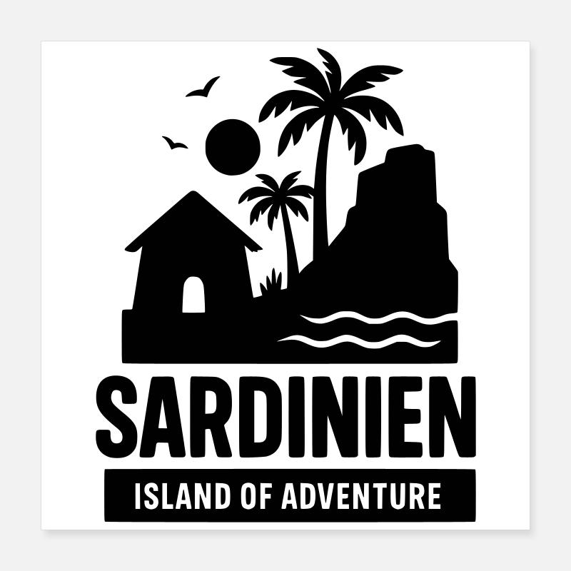 Sardinia Landmarks Poster 16" x 16" (40x40 cm)