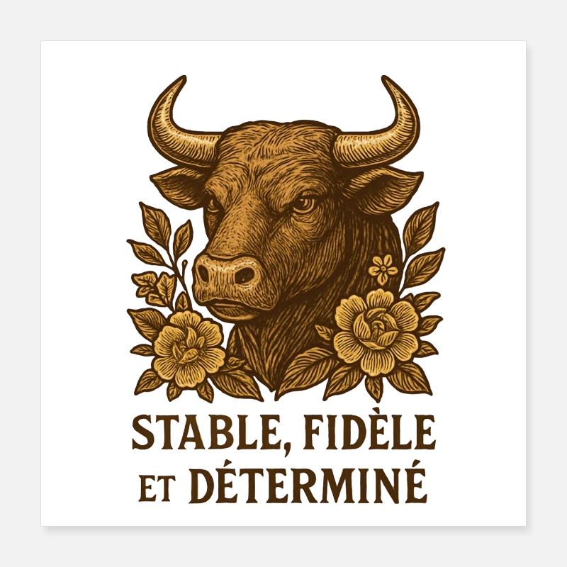 Sternzeichen Stier - Astrologie Poster 40x40 cm