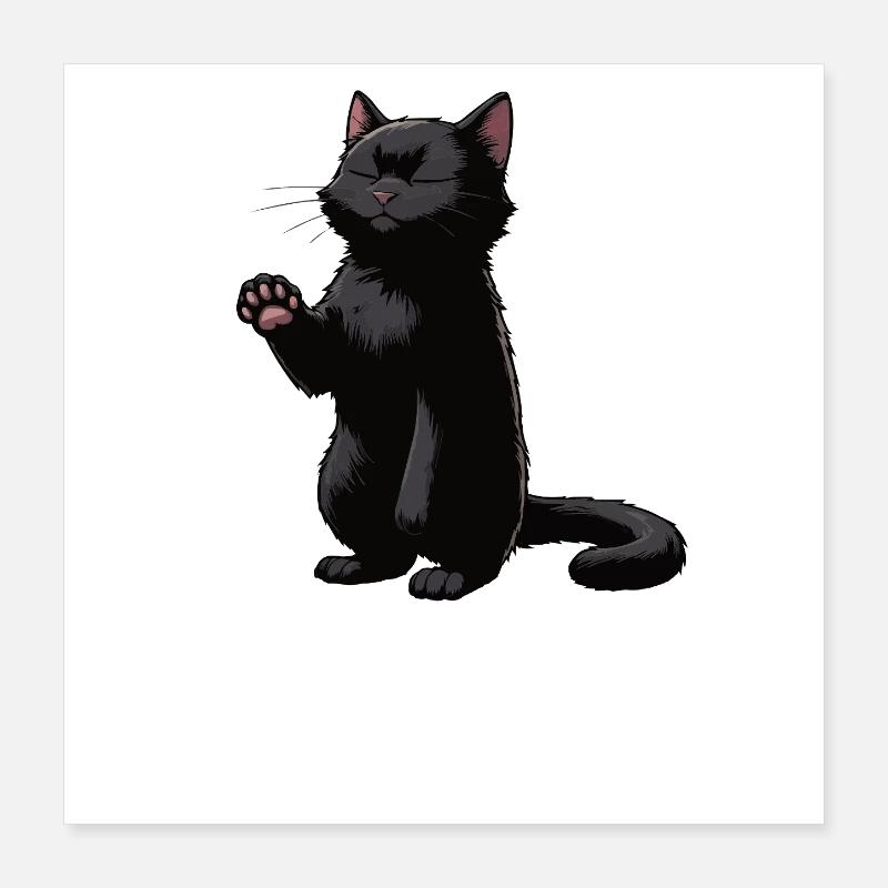 Parler à la patte Chat Chats Chat Noir Poster 40 x 40 cm