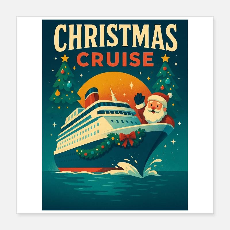 Weihnachtskreuzfahrt Poster 40x40 cm