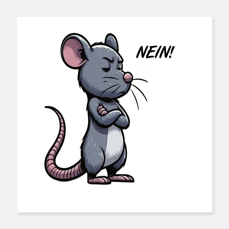 Pas de rats Propriétaire de rats Amoureux des rats Poster 40 x 40 cm