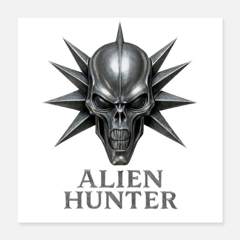 Alien Hunter Schädel-Emblem Poster 40x40 cm
