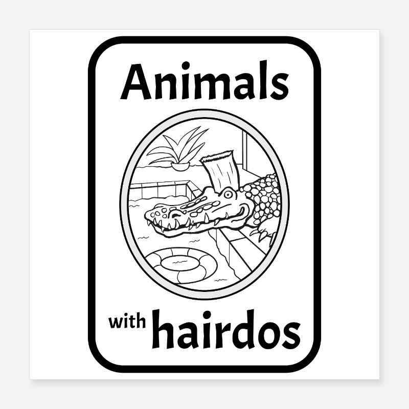 Crocodile avec coiffure Poster 40 x 40 cm