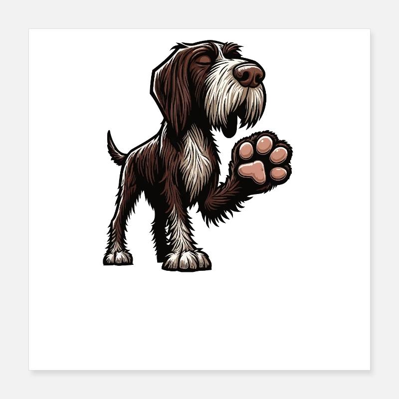 Talk to the Paw  Deutsch Drahthaar Drahthaarhalter Poster 40x40 cm