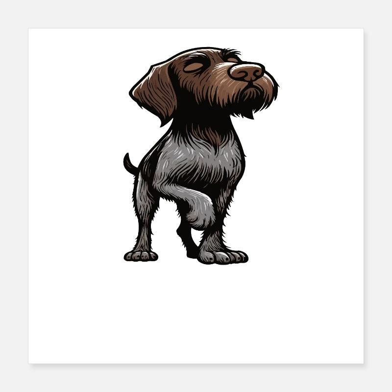 Talk to the Paw  Deutsch Drahthaar Drahthaarhalter Poster 40x40 cm