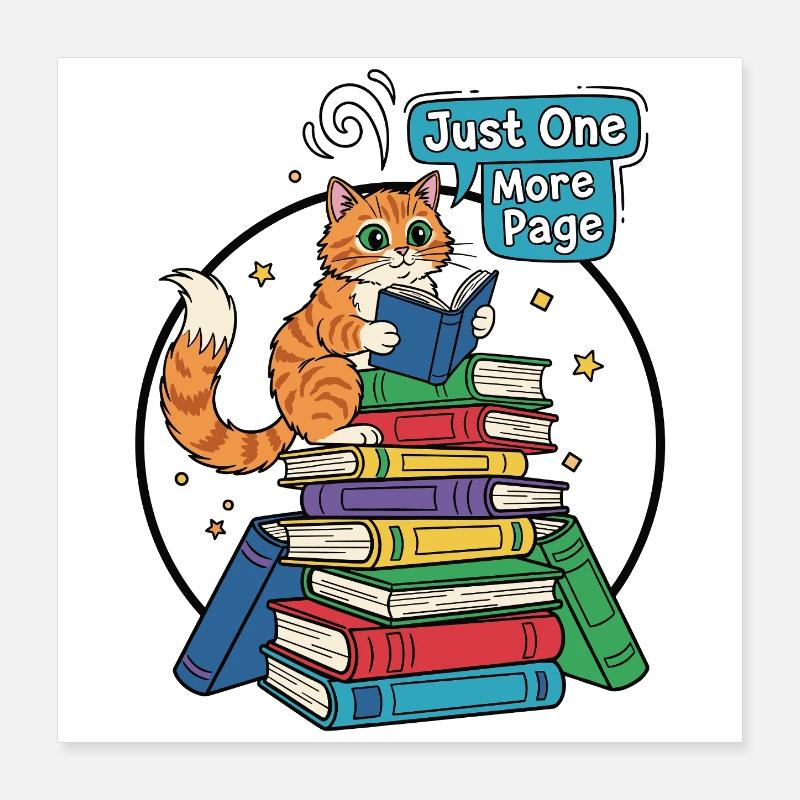 Lecteur de chat : Encore une page Poster 40 x 40 cm