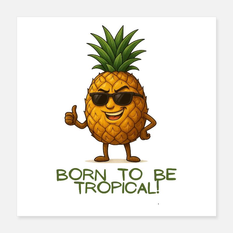 Ananas tropical avec style Poster 40 x 40 cm