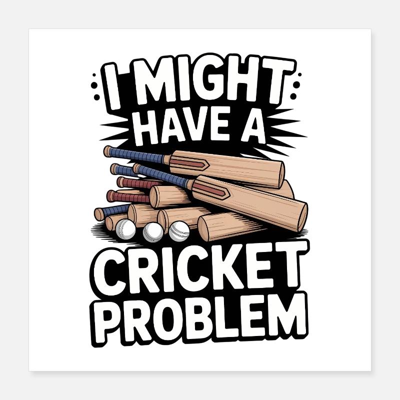 Funny Cricket Saying Vintage Cricket Game Poster 16" x 16" (40x40 cm)
