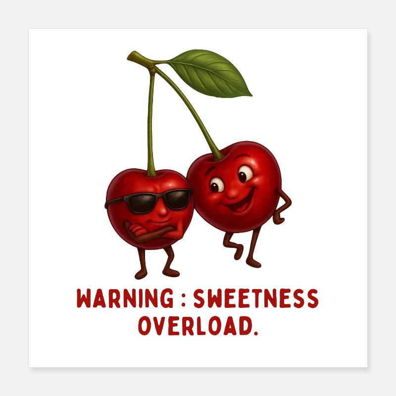 Cherry Charm: Sugar Shock Warning Poster 16" x 16" (40x40 cm)