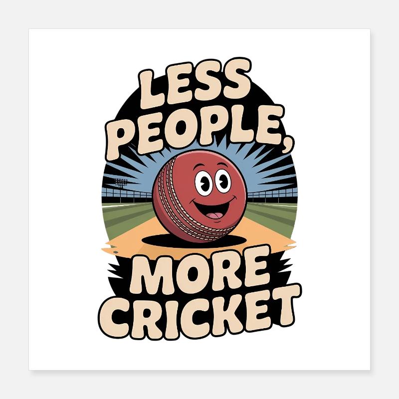 Drôle de cricket : Jeu de cricket vintage Poster 40 x 40 cm