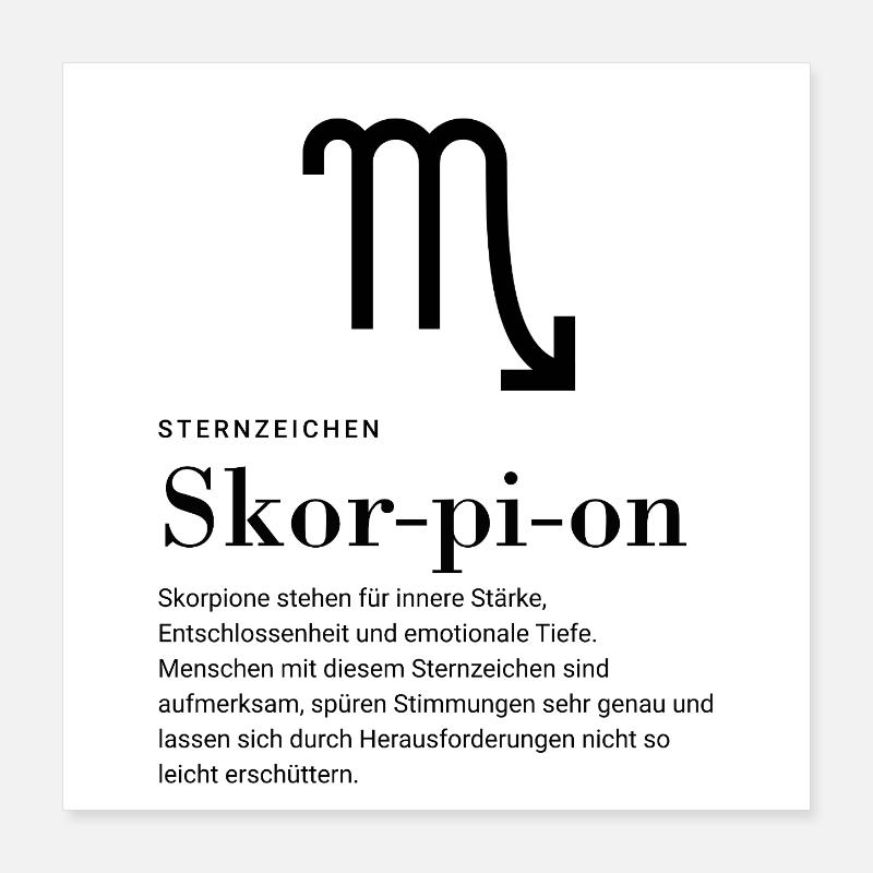 Sternzeichen Skorpion Poster 40x40 cm