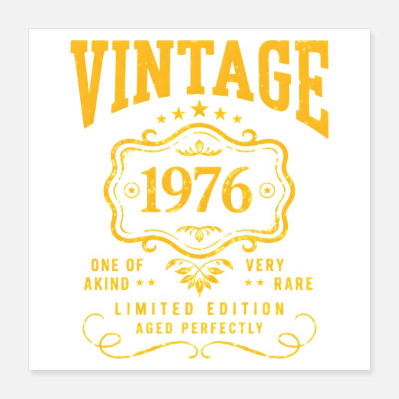 Cadeau rétro de l’année de naissance vintage 1976 Poster 40 x 40 cm