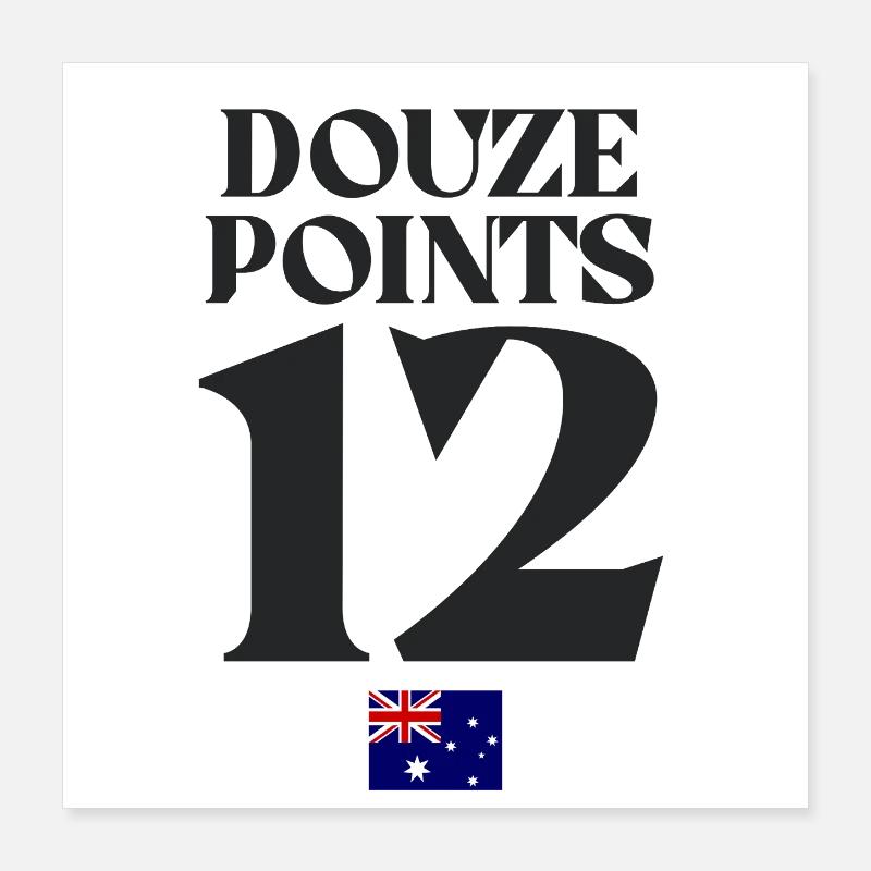 Twelve Points Australia Eurovision Poster 40x40 cm