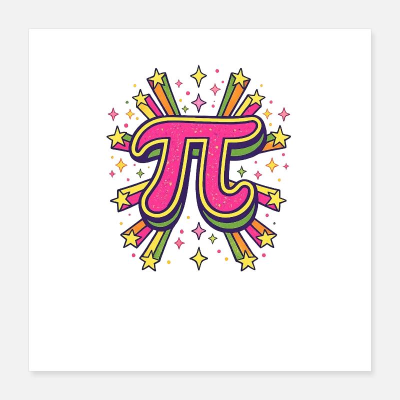 Pi Pop Art Burst Poster 16" x 16" (40x40 cm)