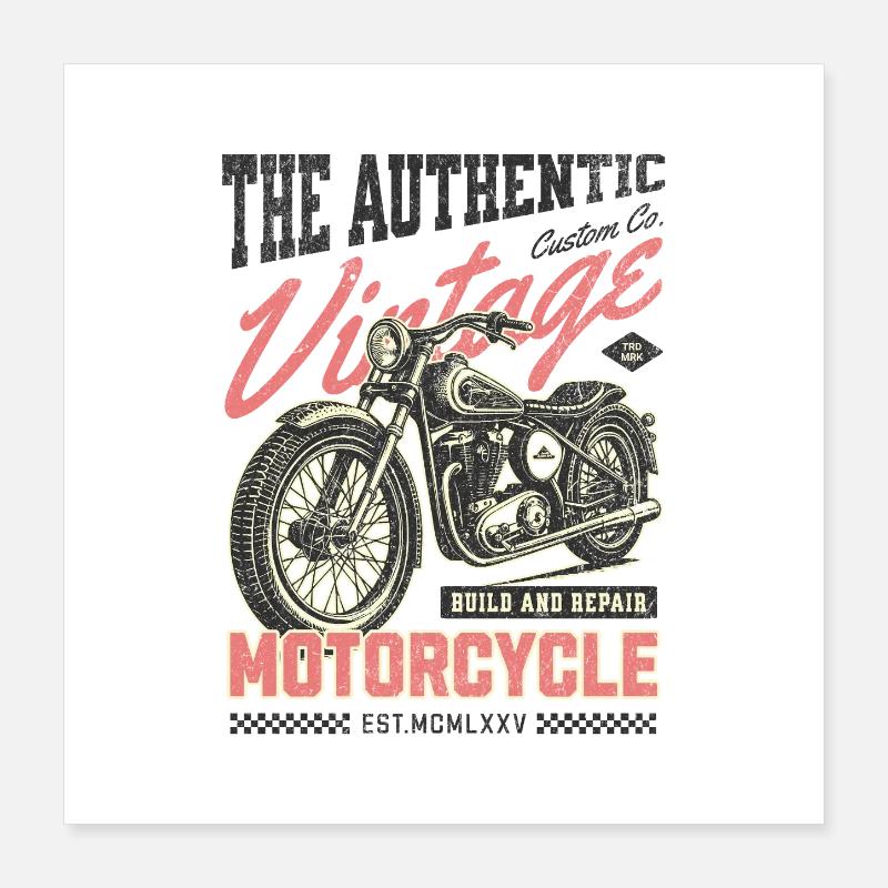 Authentisches Vintage-Motorrad Poster 40x40 cm