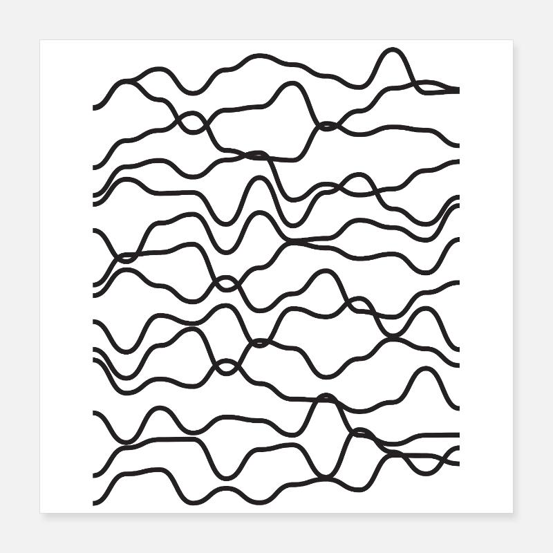 Wavy Line Tessellation Poster 16" x 16" (40x40 cm)
