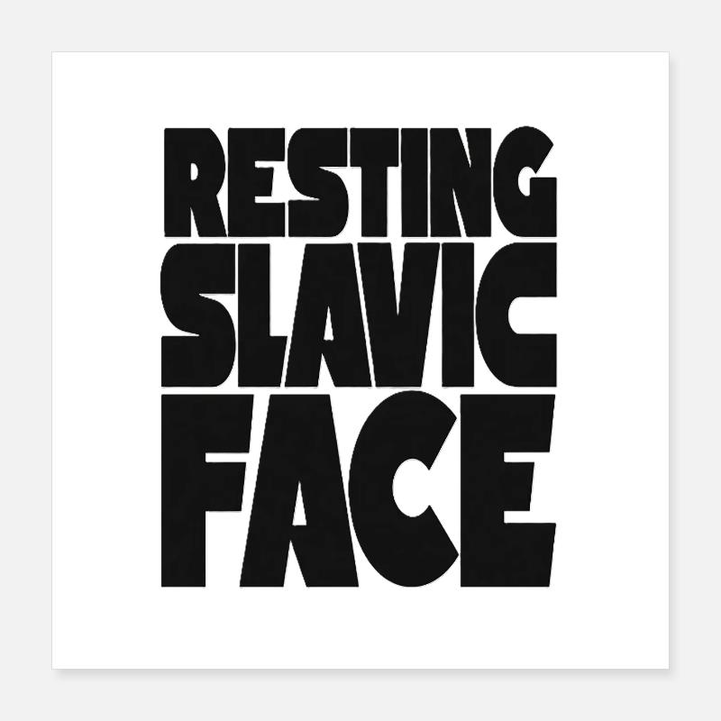 Expression du visage slave au repos en Europe de l’Est Poster 40 x 40 cm