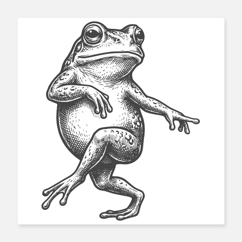 Grenouille Folle Poster 40 x 40 cm