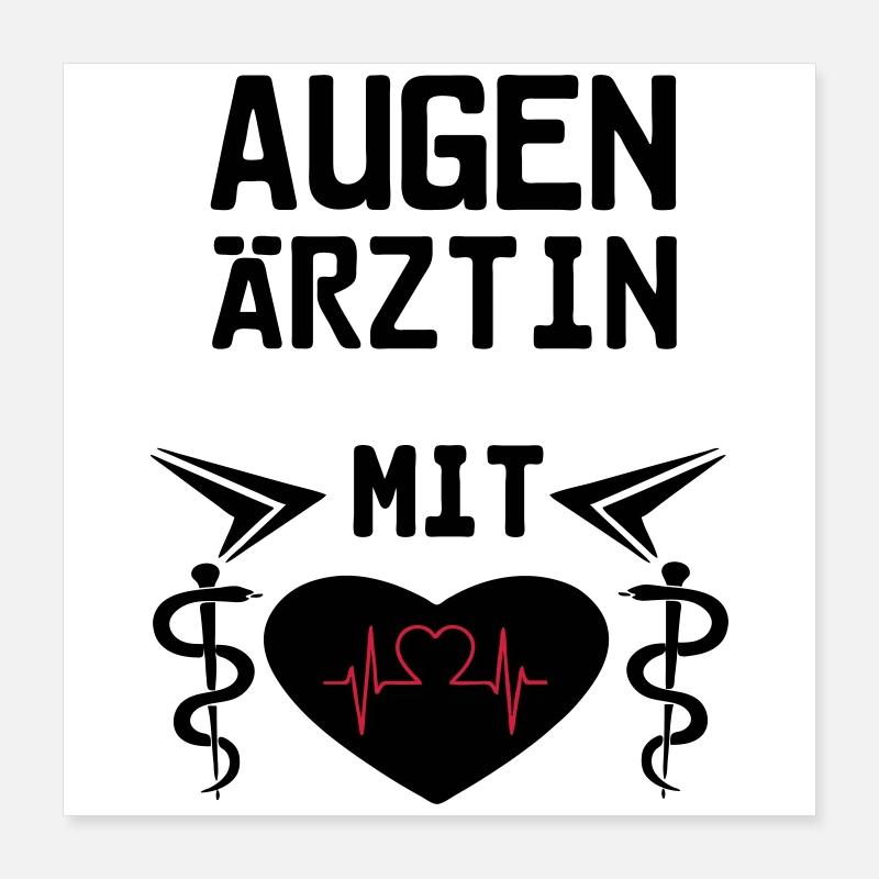 Augenärztin mit Herz Geschenk Poster 40x40 cm