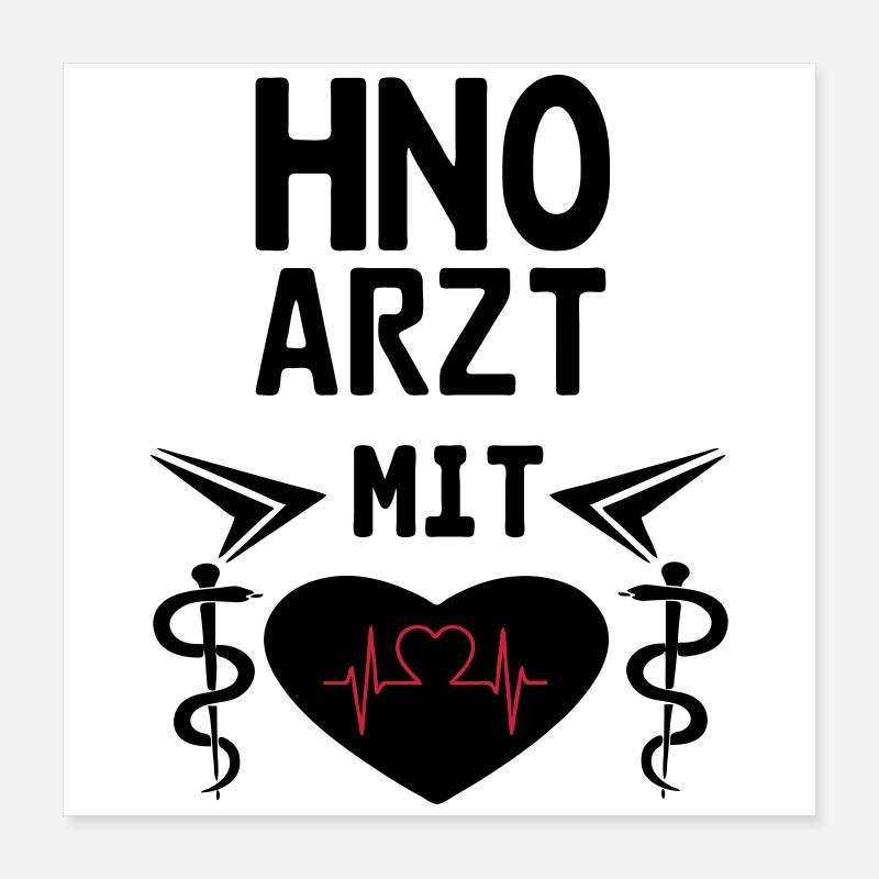 HNO Arzt mit Herz Geschenk Poster 40x40 cm