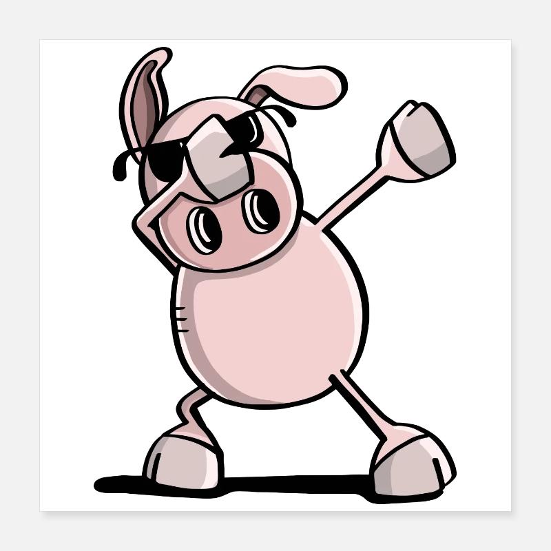 Cool Dab Dance Wutz - Dabbing Pig - Trend Poster 16" x 16" (40x40 cm)