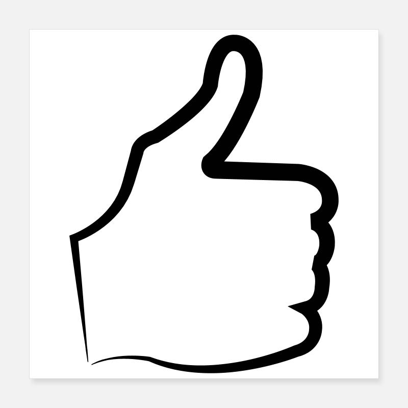 Daumen hoch thumb Poster 40x40 cm