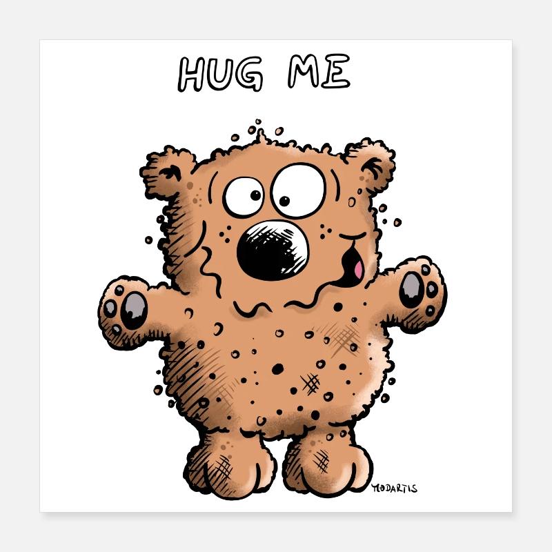 Hug Me Braunbär Poster 40x40 cm