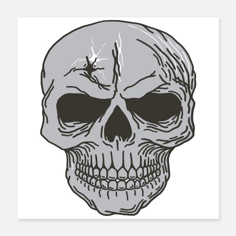 Conception de crâne d'os de crâne Poster 40 x 40 cm