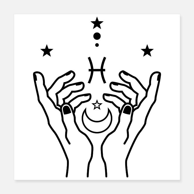 Astrologie du zodiaque Poissons Poster 40 x 40 cm
