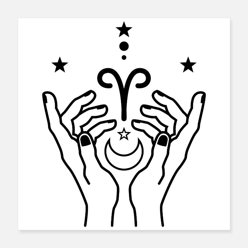 Widder Tierkreis-Astrologie Poster 40x40 cm