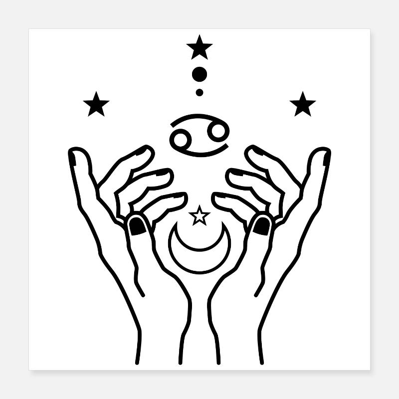 Silhouette du Vide de la Nuit - Poster 40 x 40 cm - blanc