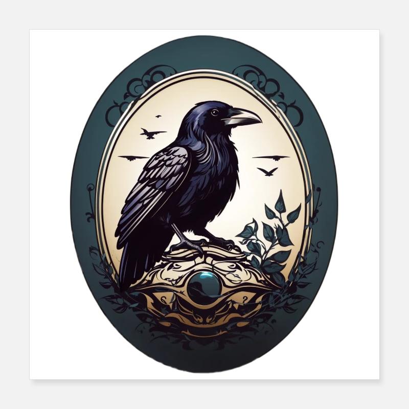 Corbeau noir Poster 40 x 40 cm