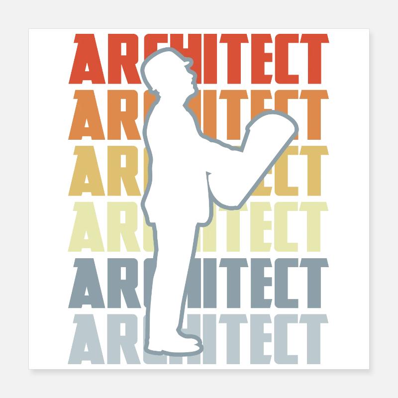 Retro Architekt Poster 40x40 cm
