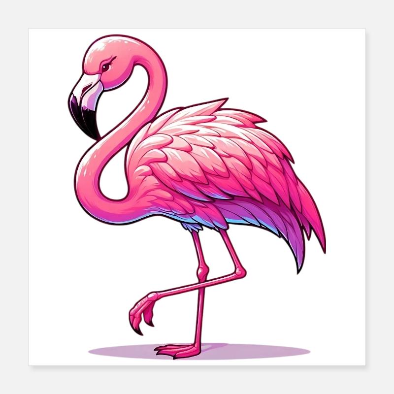 Flamant Poster 40 x 40 cm