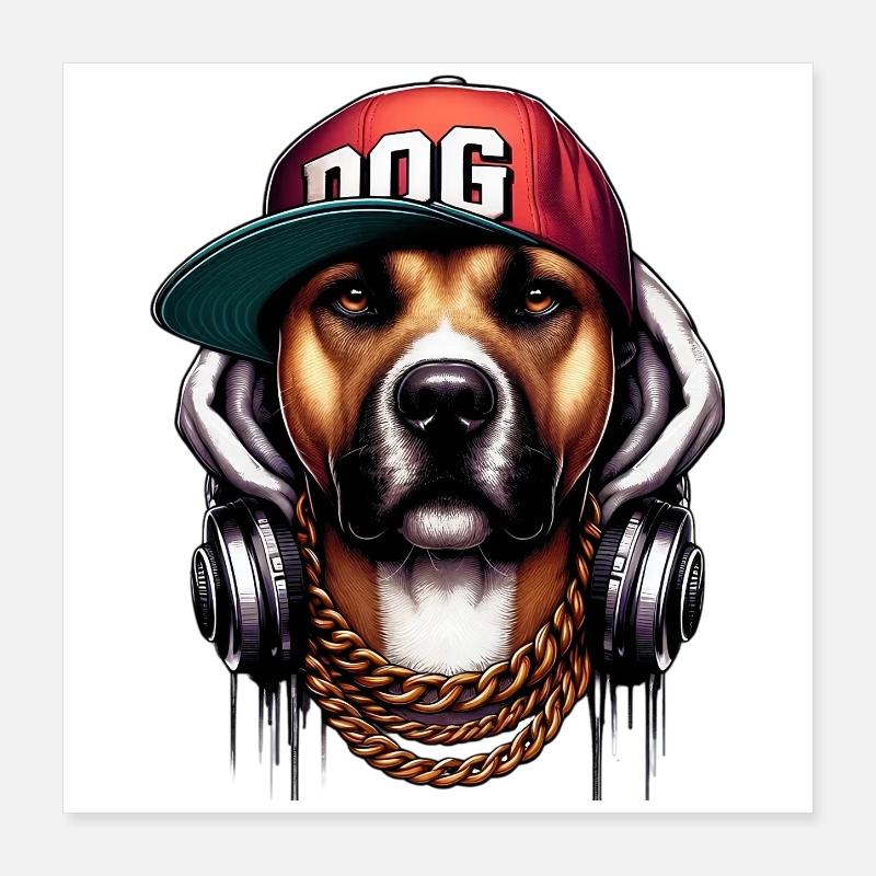 Chien Poster 40 x 40 cm