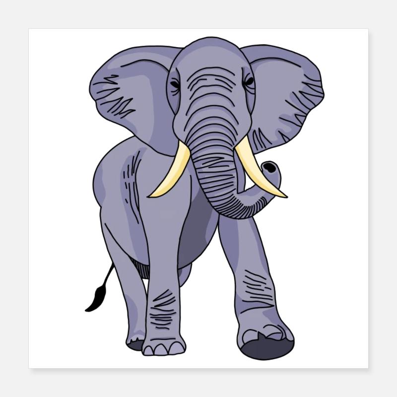 Elephant Poster 16" x 16" (40x40 cm)