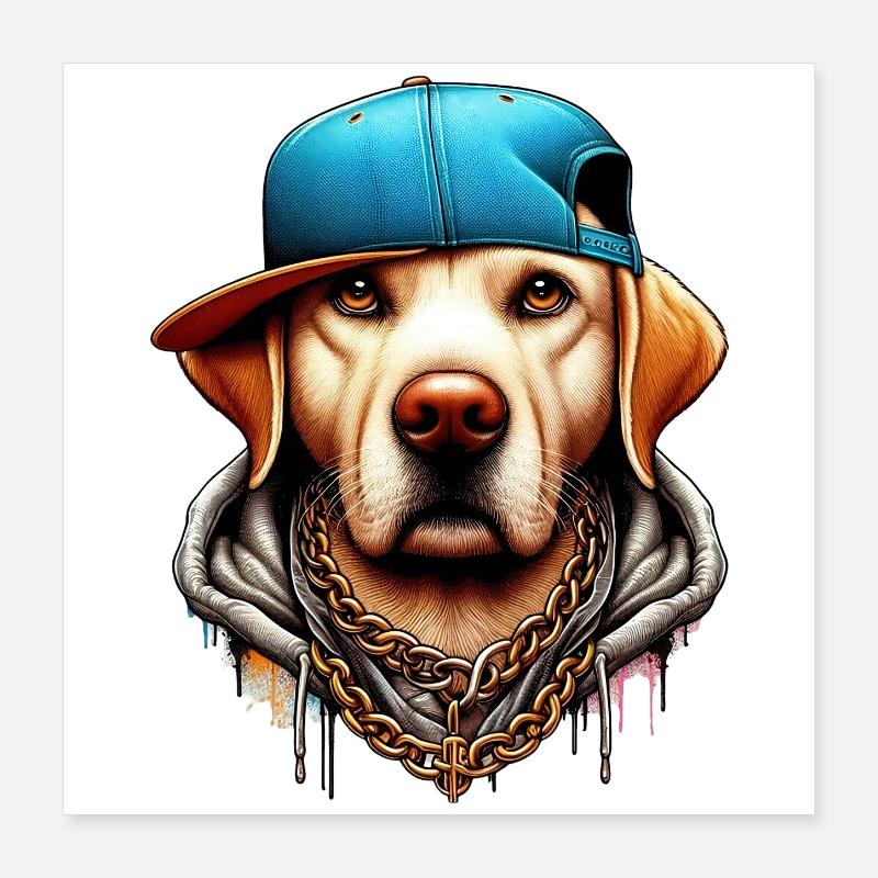 Chien Poster 40 x 40 cm