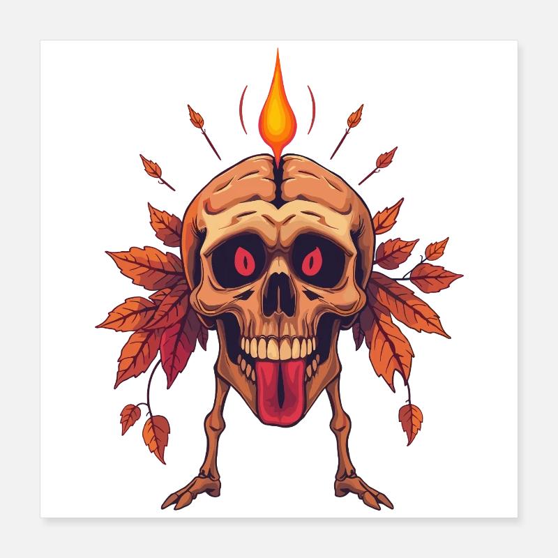 Skull with candle Poster 16" x 16" (40x40 cm)
