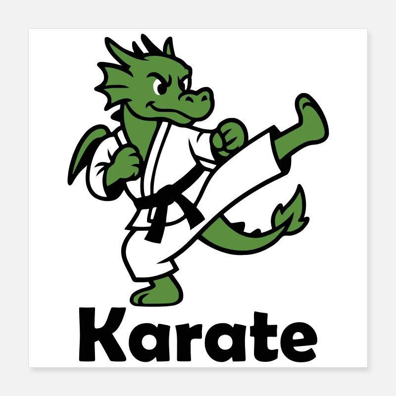 Karaté Dragon Poster 40 x 40 cm